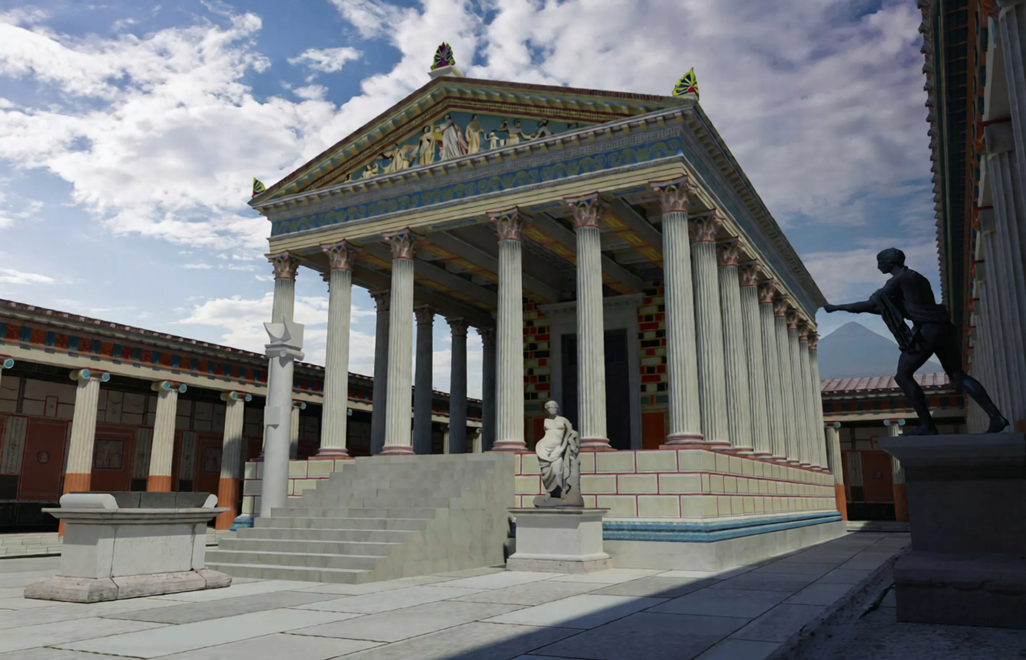 Historic view of the Temple of Apollo in Pompeii
